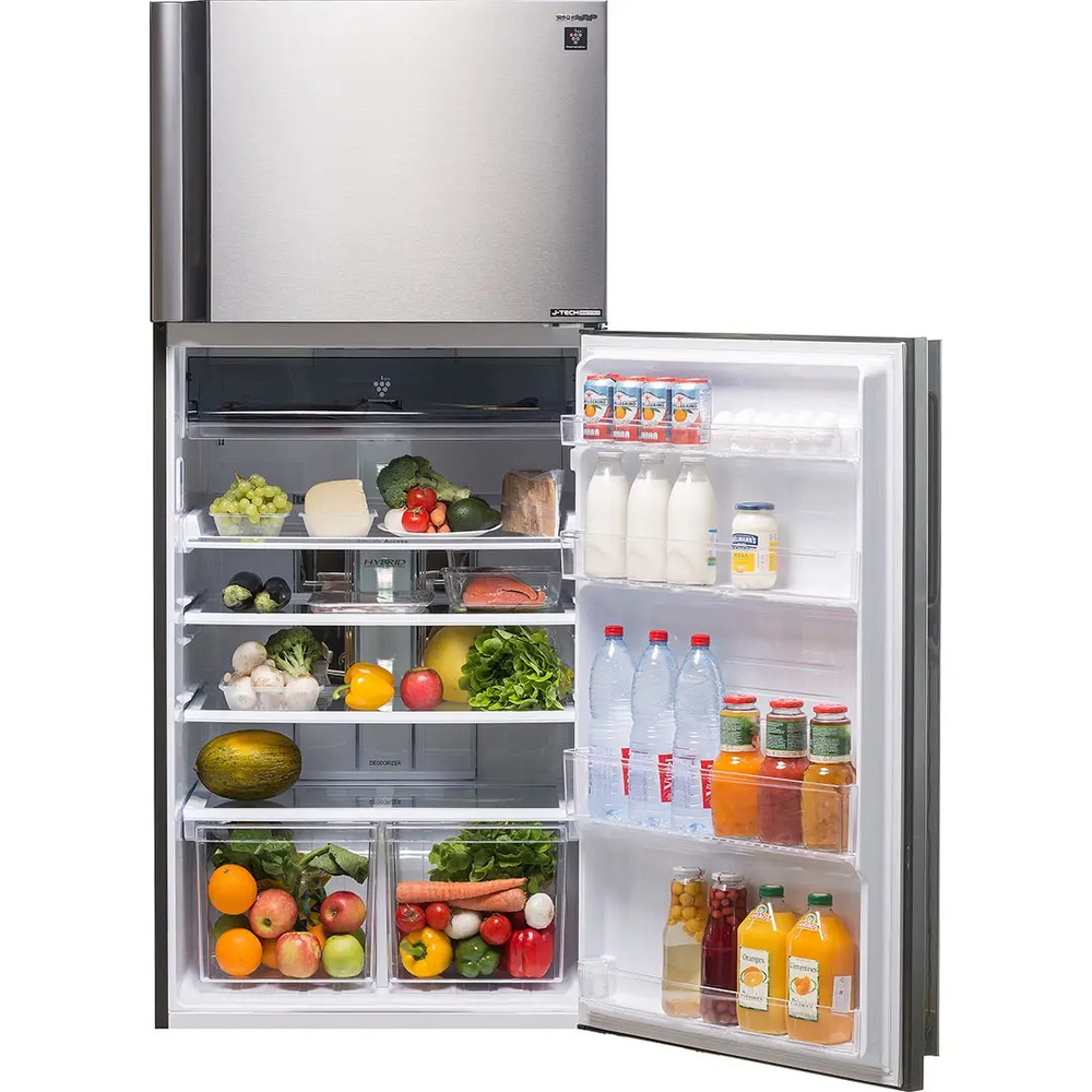 Холодильник SHARP SJ-XE55PM-SL с уникальной технологией очистки и ионизации воздуха Plasmacluster ION