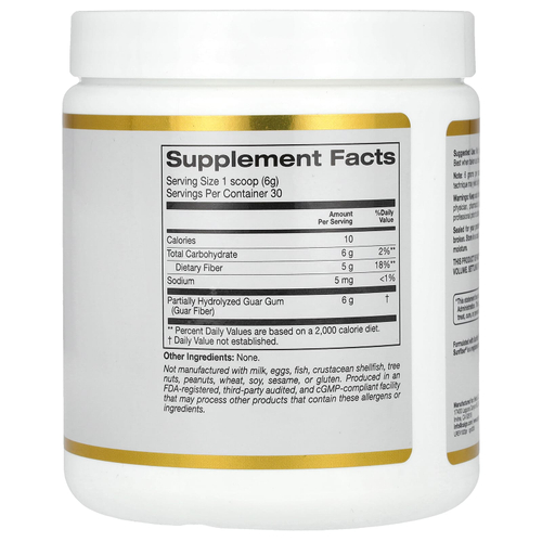 California Gold Nutrition, Пребиотическая клетчатка, 180 г (6,3 унции)