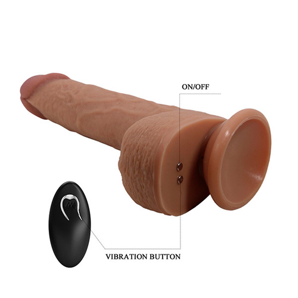 Телесный вибратор-реалистик 22,5см на присоске Pretty Love Tommy BW-008113W