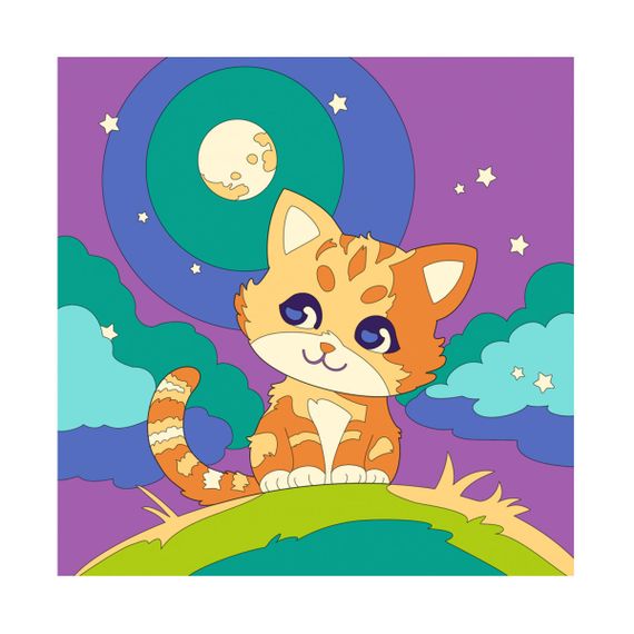 Nömrəli Rəngləmə Lori Çərçivədə  (20*20) &quot;Котенок&quot;