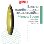 Блесна миноу незацепляйка Minnow Spoon 05, 5см, 5гр.
