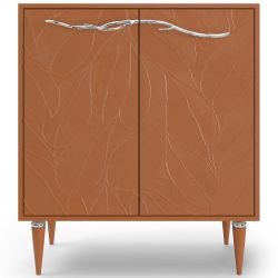 Комод Арт Колор leaves Классик Сильвер с 2 полками Томленый оранжевый