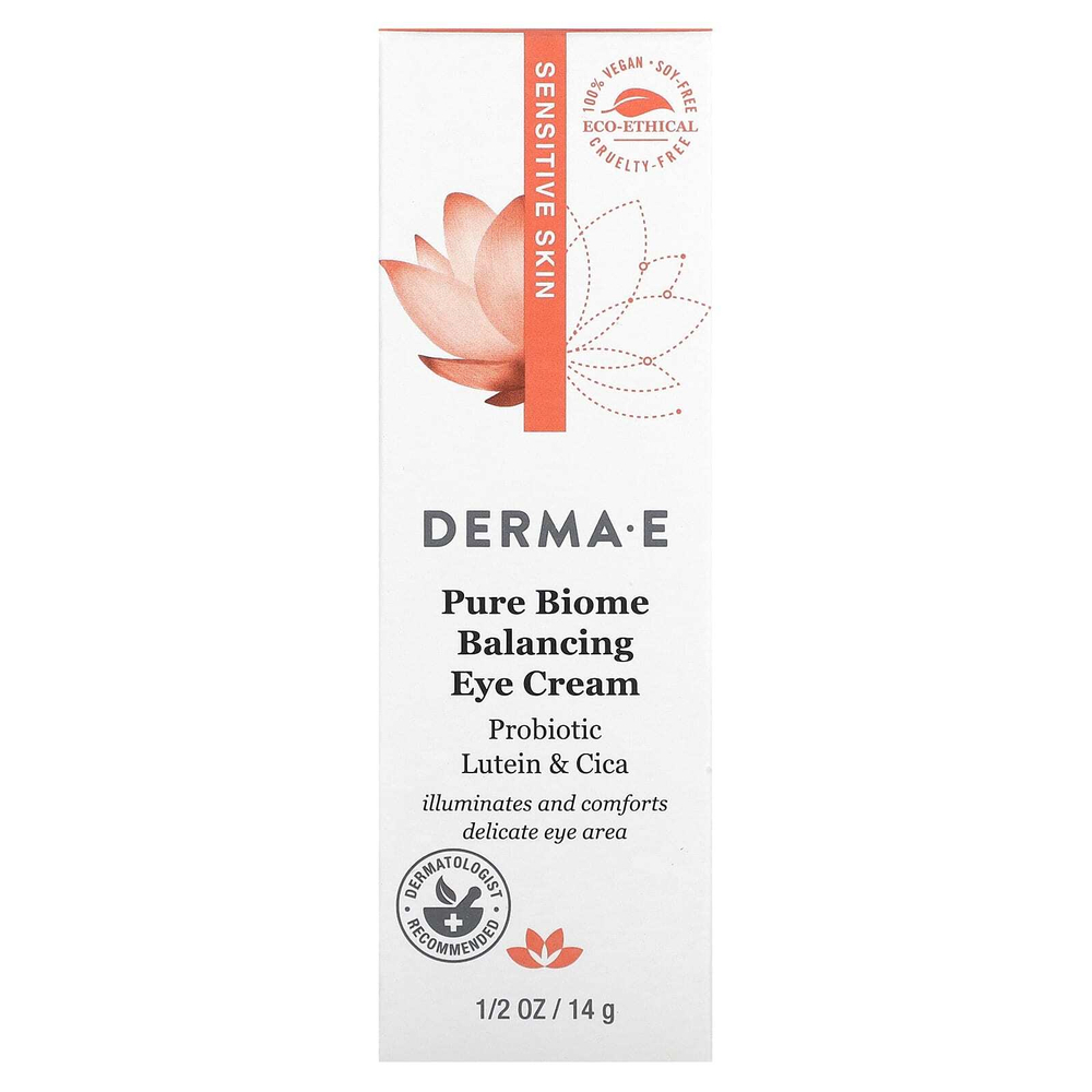 DERMA E, Балансирующий крем для кожи вокруг глаз Pure Biome, 14 г (1/2 унции)