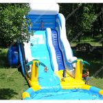 Надувной батут-горка с бассейном «Пляжный оазис», 21*7*7 м