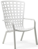 Лаунж-кресло пластиковое с подушкой Nardi Folio, белый, серый