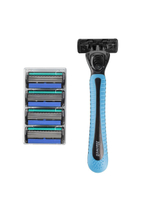 Станок для бритья HAOWELL 5 многоразовых картриджа c 6 лезвиями , плавающая головка, полоска Aloe+витамин E