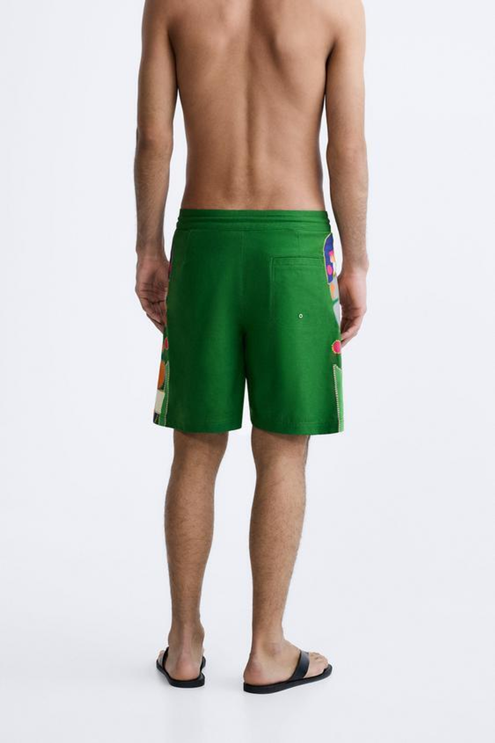 ZARA ПЛАВКИ С ЦВЕТОЧНЫМ ПРИНТОМ, ЗЕЛЕНЫЙ