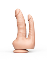 Двойной фаллоимитатор LOVETOY на присоске, гель, 16,5 см