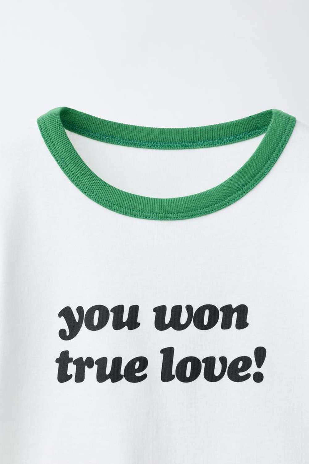 ZARA ФУТБОЛКА В РУБЧИК С КОНТРАСТНЫМ ТЕКСТОМ, ЦВЕТ МОРСКОЙ ВОЛНЫ