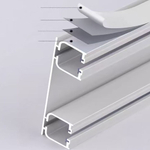 Алюминиевый карниз для штор, потолочный, двухрядный