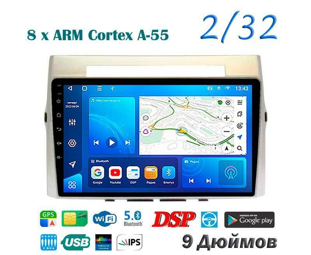 Topway TS18 2+32GB 8 ядер для Toyota Verso 2004-2009