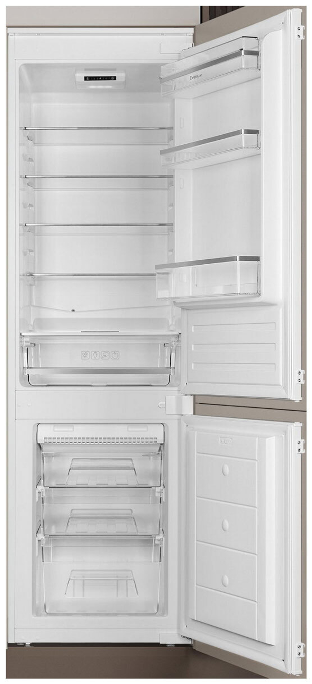 Встраиваемый двухкамерный холодильник Evelux FI 2211 D