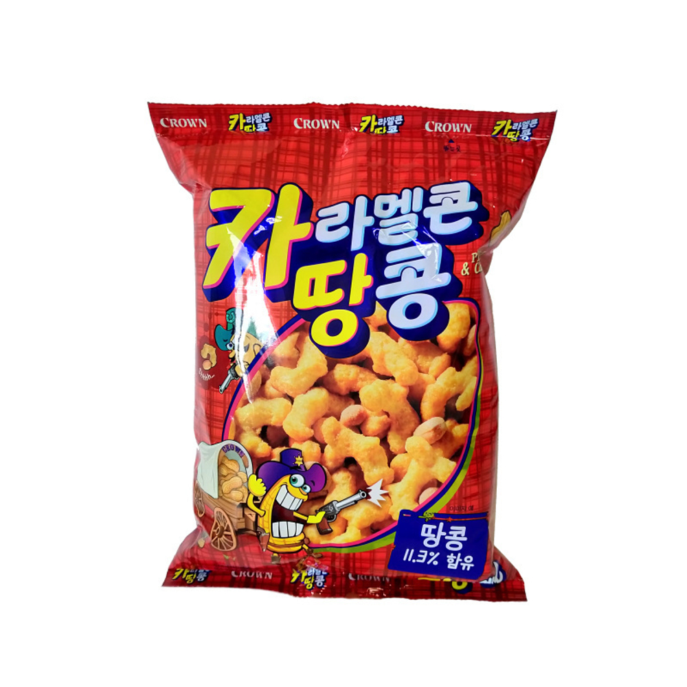 Кукурузные палочки «Caramel Corns & Peanuts» в карамельно-арахисовой глазури тм CROWN