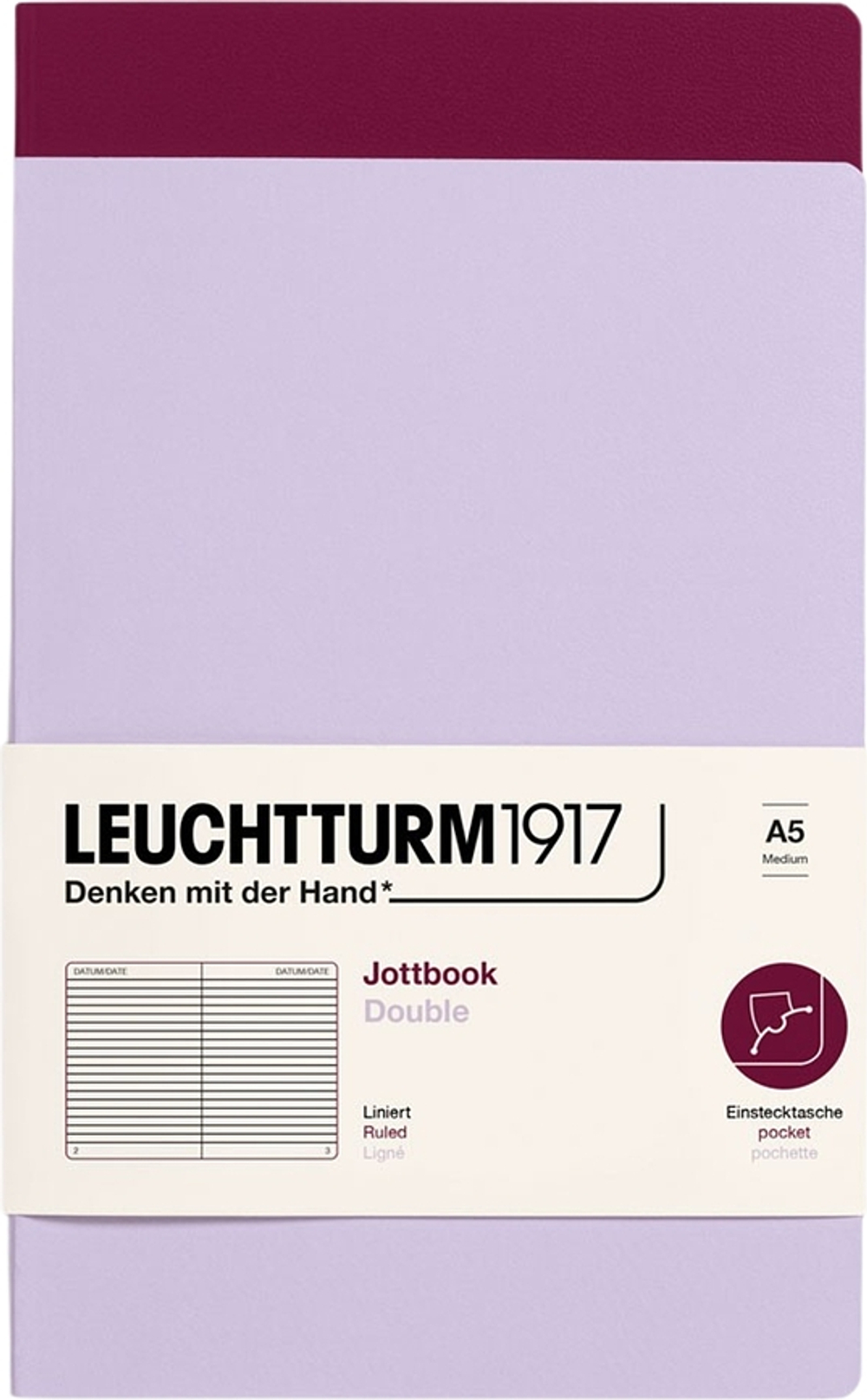 Набор блокнотов Leuchtturm 1917, Jottbook, A5, в линейку, 2 шт.