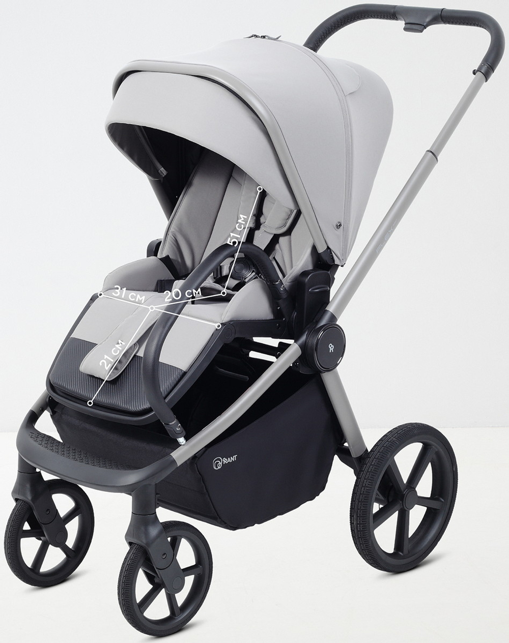 Детская коляска Rant Flex Therm Soft 3 в 1 с автокреслом Miro Black Stone Grey