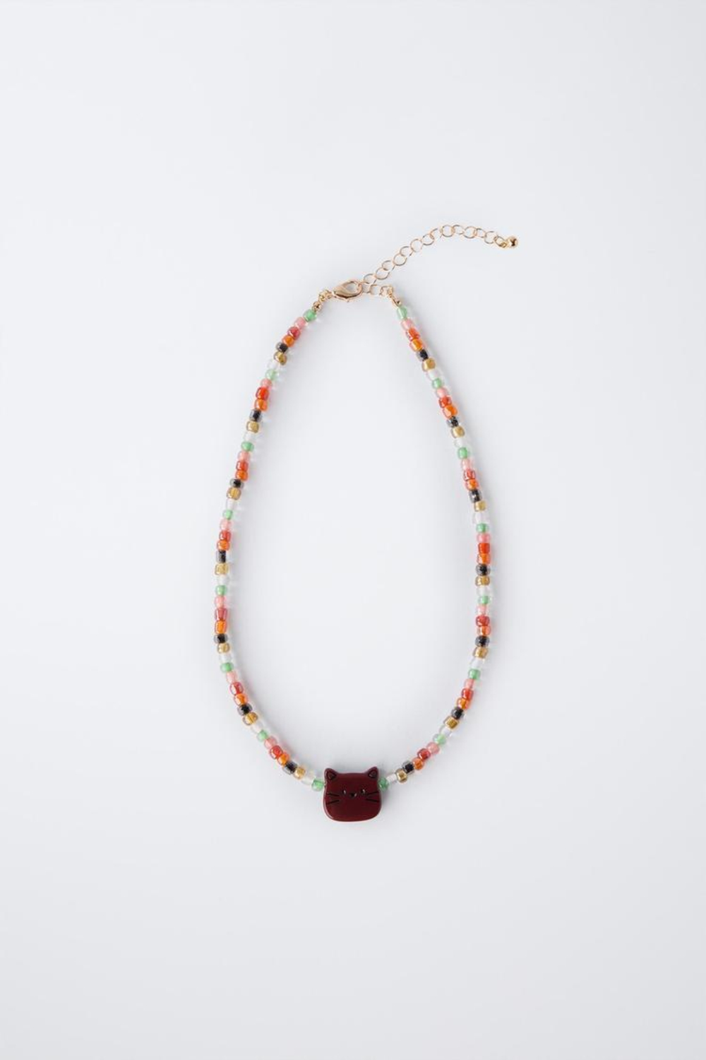 ZARA ОЖЕРЕЛЬЕ С БУСИНАМИ, КОРИЧНЕВЫЙ