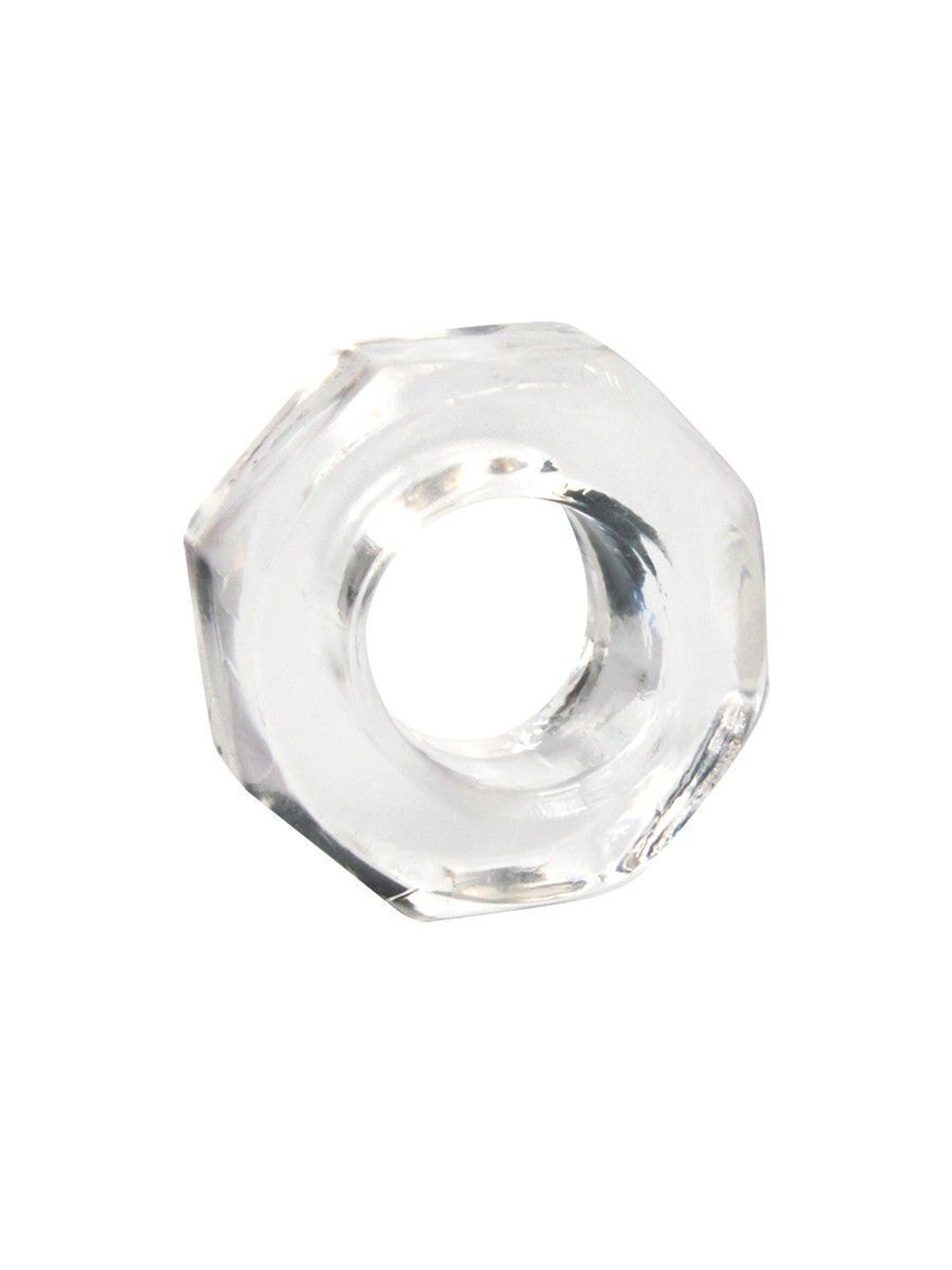 Прозрачное эрекционное кольцо в форме гайки (Цвет: прозрачный)