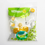 1476672 Соска-пустышка латексная классическая «Карамелька» с кольцом, от 0 мес., цвета МИКС