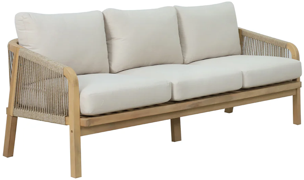 Диван деревянный трехместный Tagliamento Rimini KD, натуральный, бежевый