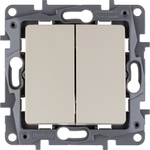 Выключатель 2х-клавишный 10А 250В слоновая кость ETIKA Legrand