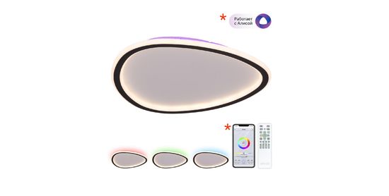 Светодиодная потолочная люстра c пультом ДУ 55W 3000-5500K CL215B241E черный ТRIO Citilux.