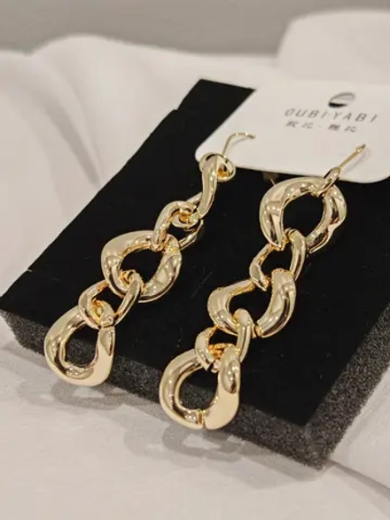 Серьги Oubi Yabi «Золотые цепи» Gold 14K