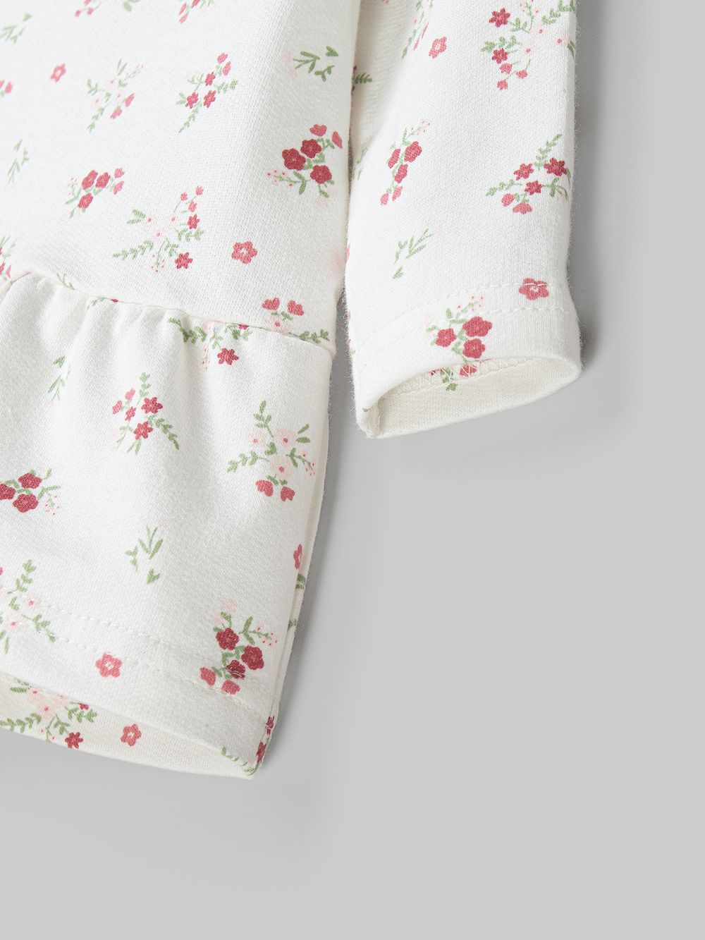 Платье туника с рюшей "Цветы" 0+