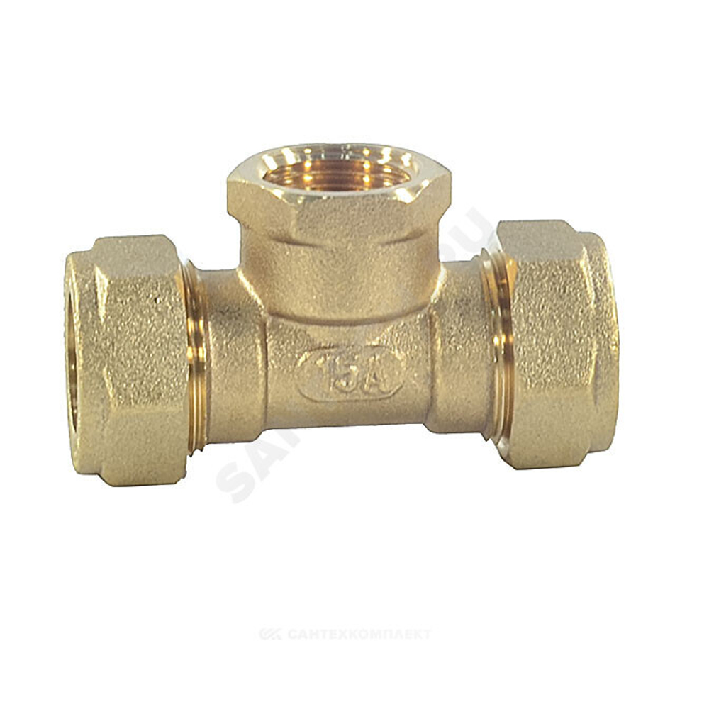 Тройник латунь 25Aх1"х25 обжим/ВР STAHLMANN STFL25000125BEF