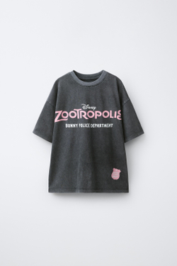 ZARA ФУТБОЛКА С ЭФФЕКТОМ ПОТЕРТОСТИ «ЗВЕРОПОЛИС» © DISNEY, АНТРАЦИТОВО-СЕРЫЙ
