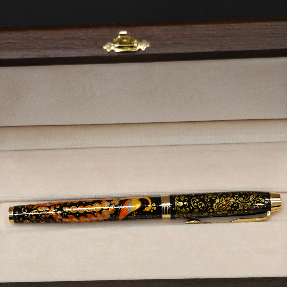 Ручка с ручной росписью Палех "Жар-птица-2" в футляре