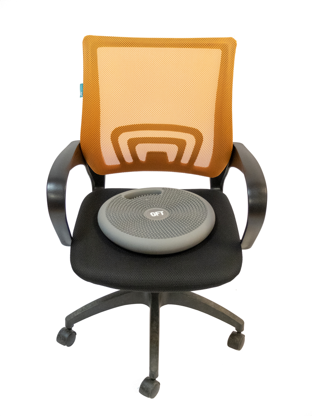 Массажно-балансировочная подушка с ручкой красная в комплекте с насосом