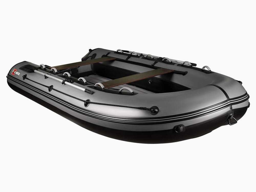 Лодка ПВХ X-River Grace Wind 380 НДНД оранжево-серый/фурнитура серая,увеличенный транец