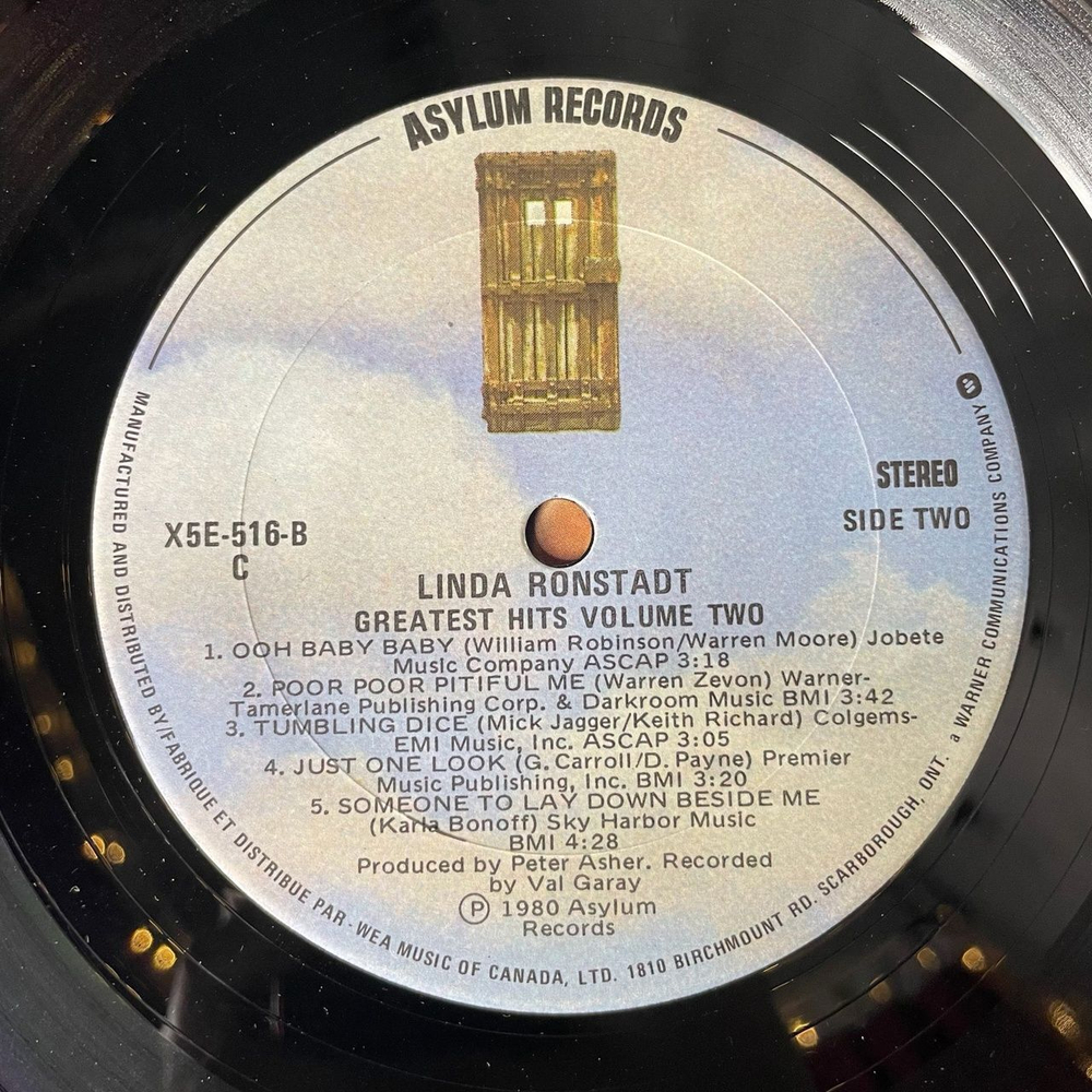 Винтажная виниловая пластинка LP Linda Ronstadt Greatest Hits Volume Two (Canada 1980)