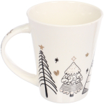 Кружка керамическая 380мл «Ёлки золотые», микс 4рисунка
