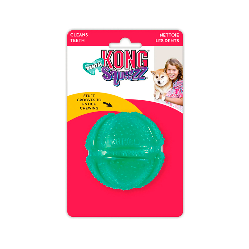 Игрушка для собак KONG Squeezz дентальный мяч, 7х7 см