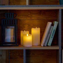 ULD-F065 WW RC CANDLE SET3 Фигура светодиодная Свеча на батарейках 2AA не в-к. в составе набора из 3 штук. Диммируемая. 1 светодиод. Теплый белый свет. Пульт ДУ в-к. TM Uniel