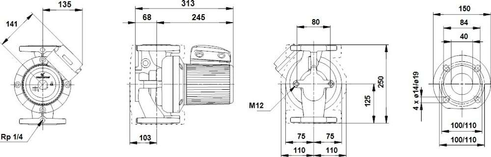 Насос циркуляционный GRUNDFOS UPS 40-120F 96401944 380 В НС-0027479