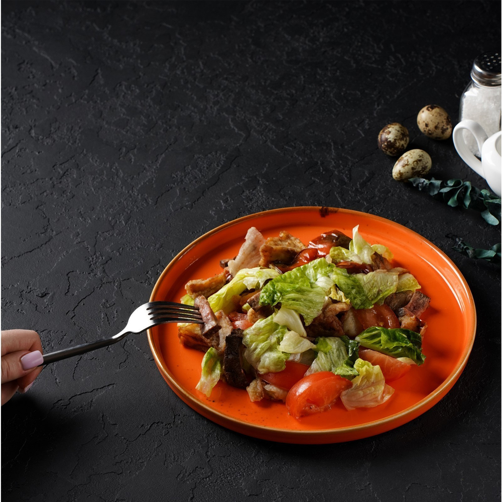 Тарелка фарфоровая с бортиком Магистр «Церера», д=25,5 см, цвет оранжевый