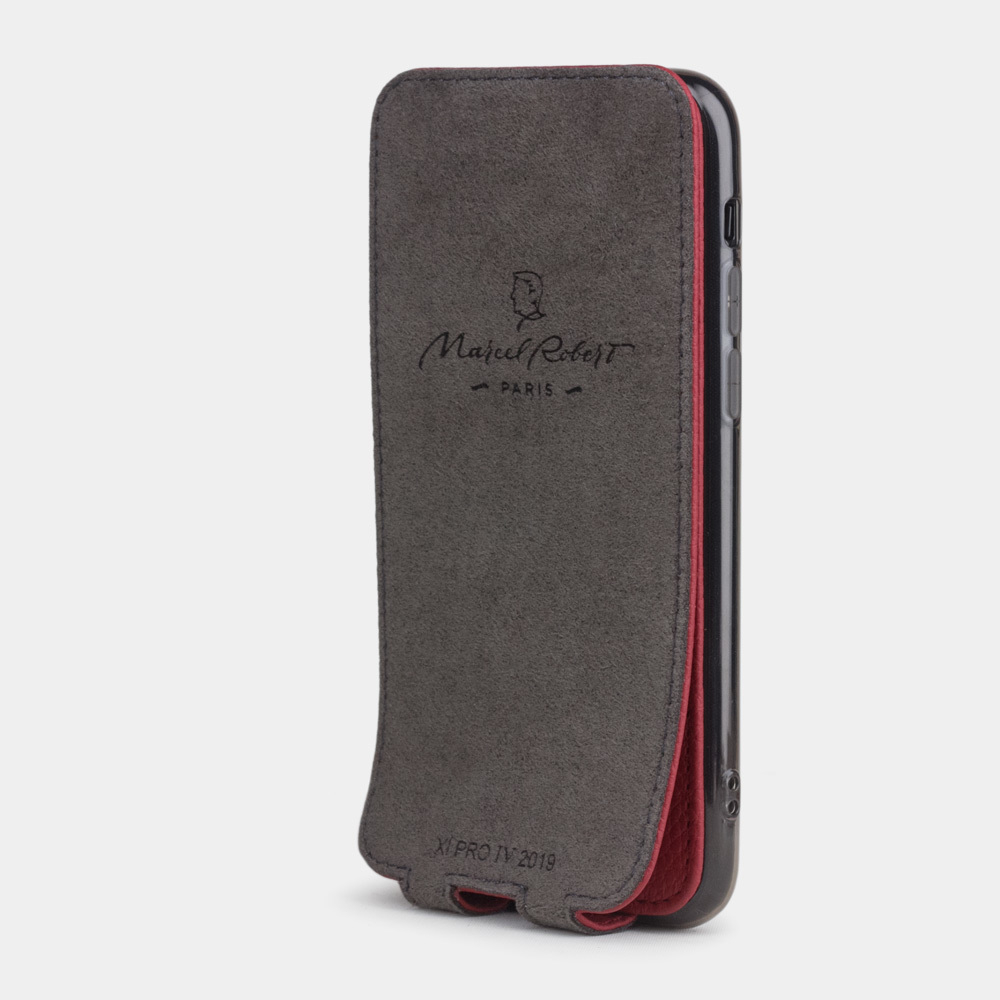 Чехол для iPhone 11 Pro Max из натуральной кожи теленка, вишневого цвета