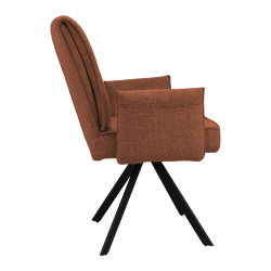 Стул поворотный "Понсо 360" (арт. 115П8), велюр Сиерра 16 оранж, ножка профильная черная