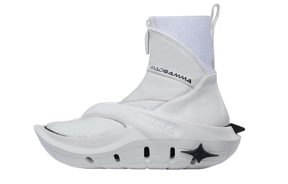 MADGAMMA Mid-Calf Boots Unisex White/Black