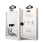 Чехол Lagerfeld Karl переливающиеся блестки для iPhone 15promax