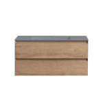 База под раковину Luka 1000 подвесная, 2 выкатных ящика soft-close, N.Oak, , шт