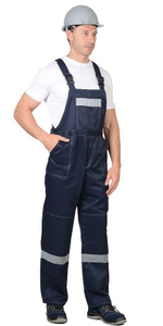 Костюм "ТРУЖЕНИК" куртка, полукомбинезон Синий с серым СОП 50 мм