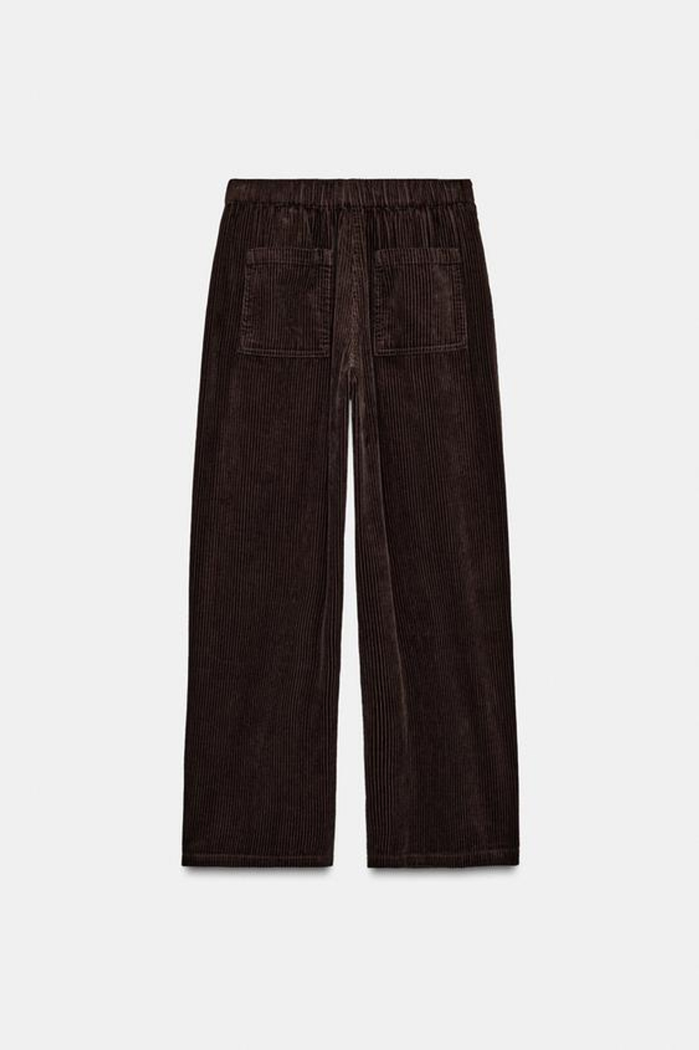 ZARA ВЕЛЬВЕТОВЫЕ БРЮКИ WIDE-LEG — ZW COLLECTION, КОРИЧНЕВЫЙ