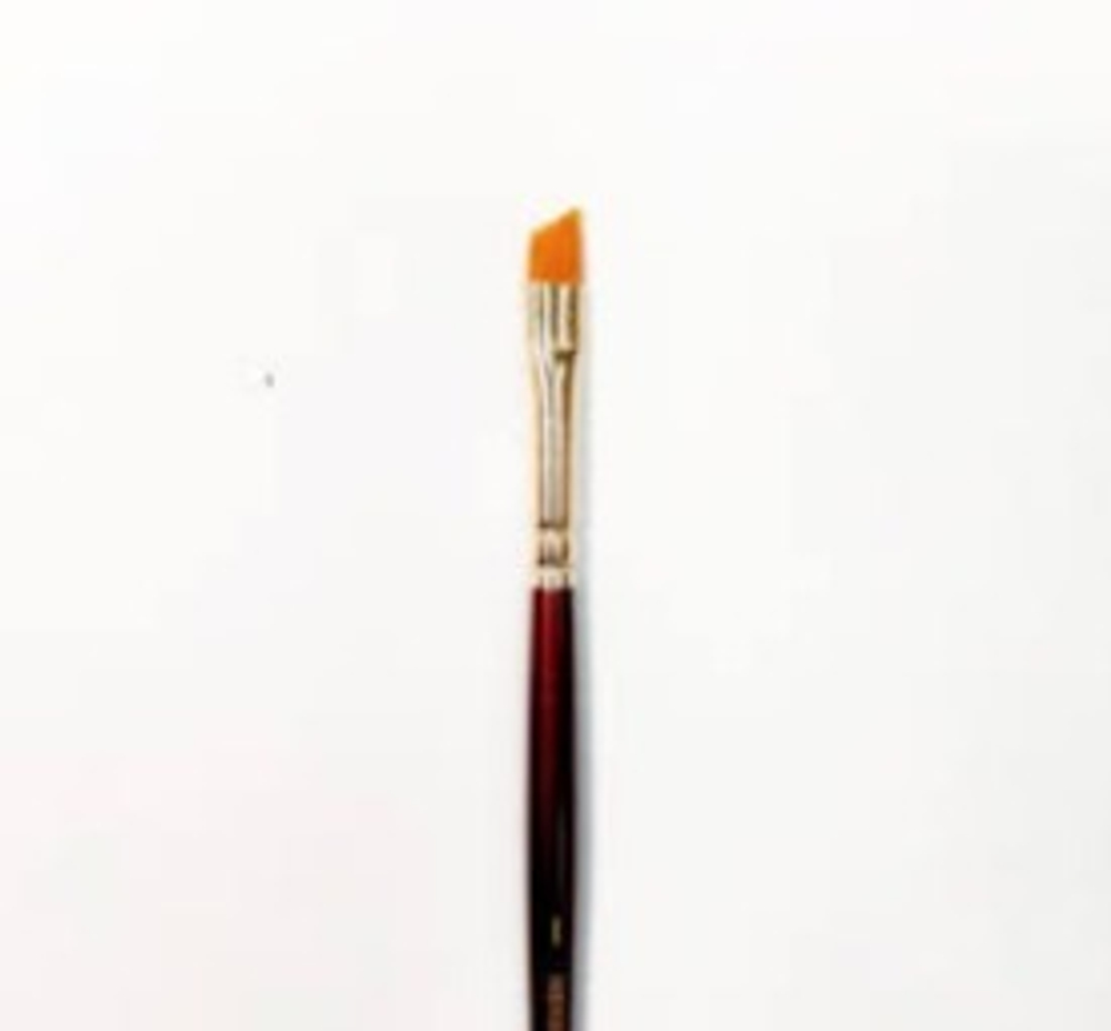 Кисть скошенная №2 с коричневой ручкой