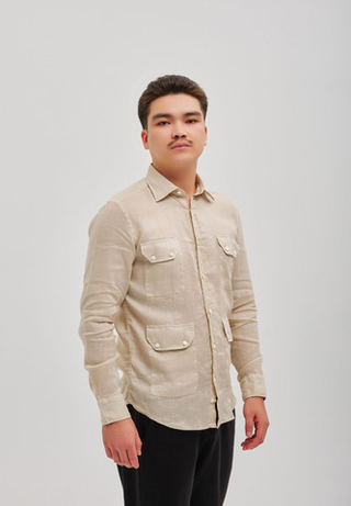 Рубашка мужская Лен BEIGE