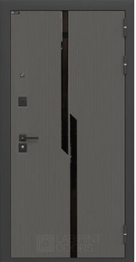 Дверь Входная Лабиринт CARBON С зеркалом Панорама с тонировкой Черный кварц
