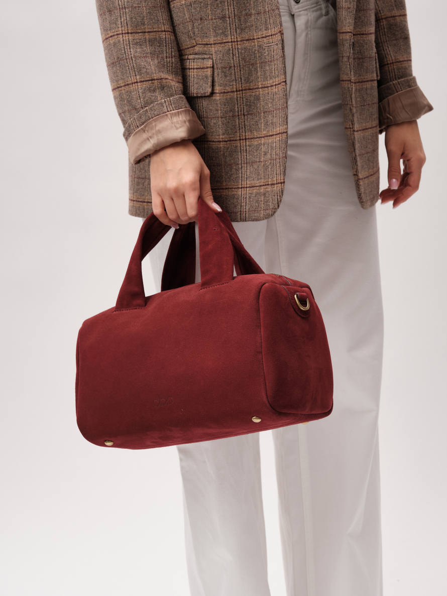 Замшевая сумка DBR 31378 красное вино