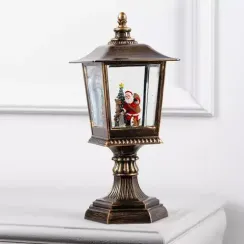 Светодиодный фонарь Дед Мороз в лесу 13×30×13 см., пластик, батарейки ААх3, Luazon Lighting (6915121)